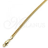 Oro Laminado Basic Anklet, Gold Filled Style Miami Cuban Design, Polished, Golden Finish, 5.223.012.10