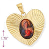 Oro Laminado Religious Pendant, Gold Filled Style Sagrado Corazon de Maria Design, Diamond Cutting Finish, Golden Finish, 5.195.013