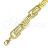 Oro Laminado Basic Bracelet, Gold Filled Style Paperclip Design, Polished, Golden Finish, 04.362.0040.08
