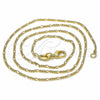 Oro Laminado Basic Necklace, Gold Filled Style Figaro Design, Golden Finish, 04.09.0172.20