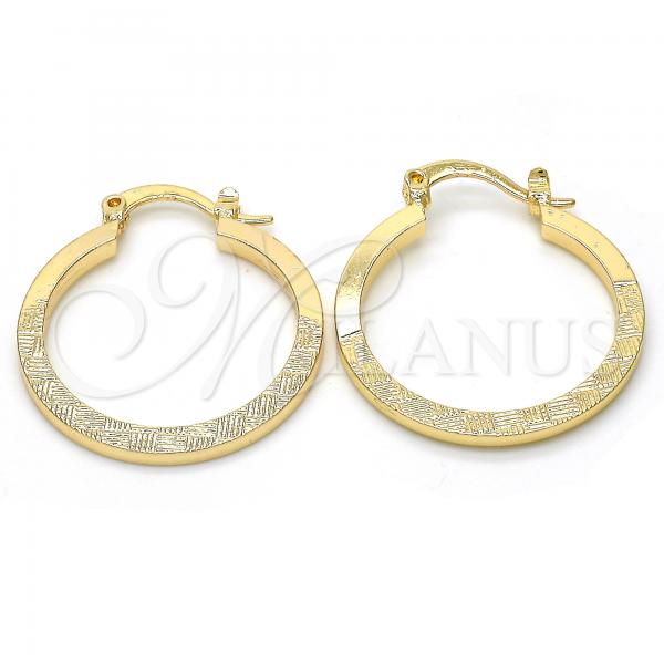 Oro Laminado Small Hoop, Gold Filled Style Diamond Cutting Finish, Golden Finish, 02.170.0197.1.25