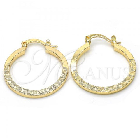 Oro Laminado Small Hoop, Gold Filled Style Diamond Cutting Finish, Golden Finish, 02.170.0197.1.25