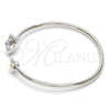 Rhodium Plated Individual Bangle, Flower Design, with Tanzanite and Aurore Boreale Swarovski Crystals, Polished, Rhodium Finish, 07.239.0011.6 (02 MM Thickness, One size fits all)