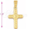 Oro Laminado Religious Pendant, Gold Filled Style Cross Design, Golden Finish, 5.192.029