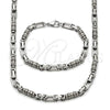 Stainless Steel Necklace and Bracelet, Polished, Steel Finish, 06.363.0059