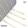 Oro Laminado Basic Necklace, Gold Filled Style Mariner Design, Polished, Golden Finish, 5.222.027.16