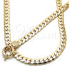 Oro Laminado Necklace and Bracelet, Gold Filled Style Greek Key Design, Polished, Golden Finish, 06.179.0002