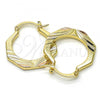 Oro Laminado Small Hoop, Gold Filled Style Diamond Cutting Finish, Tricolor, 02.102.0049.25