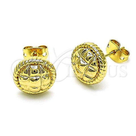 Oro Laminado Stud Earring, Gold Filled Style Polished, Golden Finish, 02.342.0288