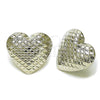 Rhodium Plated Stud Earring, Heart and Hollow Design, Polished, Rhodium Finish, 02.411.0036.1