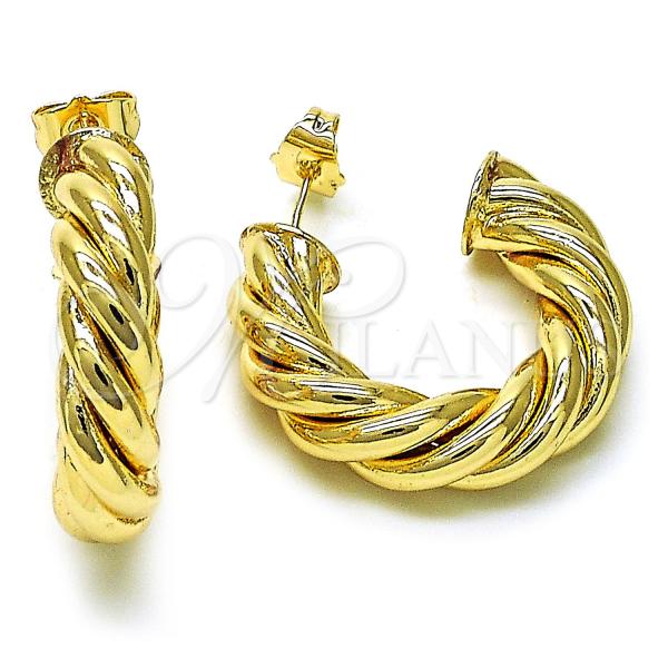 Gold Filled Hoop Earrings — Medium Hoop and Hollow Polished 02. — main product view — SKU 156765 | Oro Laminado aretes de aro — Medium Hoop and Hollow pulido 02. — SKU 156765