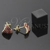Oro Laminado Stud Earring, Gold Filled Style Love Knot Design, Red Enamel Finish, Golden Finish, 5.126.029.1 *PROMO*