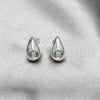 Sterling Silver Stud Earring, Teardrop Design, Polished, Silver Finish, 02.392.0049