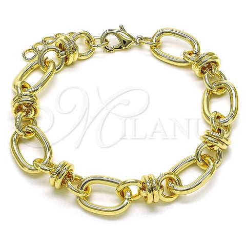 Oro Laminado Fancy Bracelet, Gold Filled Style Polished, Golden Finish, 03.331.0283.08