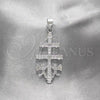 Sterling Silver Religious Pendant, Crucifix and Jesus Design, Polished, Silver Finish, 05.392.0092