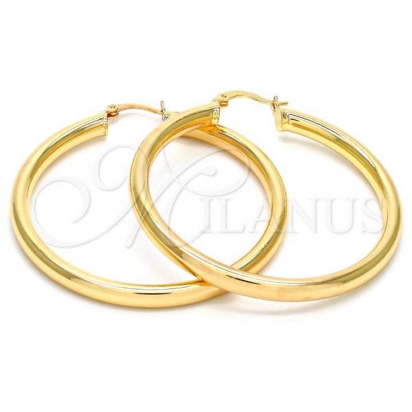 Oro Laminado Large Hoop, Gold Filled Style Hollow Design, Polished, Golden Finish, 5.136.003.50