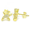 Sterling Silver Stud Earring, with White Cubic Zirconia, Polished, Golden Finish, 02.336.0172.2