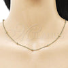 Oro Laminado Basic Necklace, Gold Filled Style Rolo and Ball Design, Polished, Golden Finish, 04.213.0325.18
