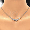 Sterling Silver Pendant Necklace, Teardrop Design, with White Cubic Zirconia, Polished, Rhodium Finish, 04.336.0139.16