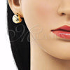 Oro Laminado Stud Earring, Gold Filled Style Ball Design, Polished, Golden Finish, 02.156.0685
