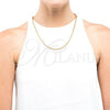 Oro Laminado Basic Necklace, Gold Filled Style Rope Design, Polished, Golden Finish, 5.222.035.18