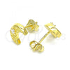 Sterling Silver Stud Earring, Moon Design, with White Cubic Zirconia, Polished, Golden Finish, 02.369.0036.2