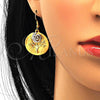 Oro Laminado Necklace and Earring, Gold Filled Style Spiral and Leaf Design, Polished, Two Tone, 06.59.0108.1