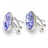Rhodium Plated Stud Earring, with Provence Lavander Swarovski Crystals, Polished, Rhodium Finish, 02.239.0015.5