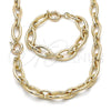 Oro Laminado Necklace and Bracelet, Gold Filled Style Polished, Golden Finish, 06.429.0008