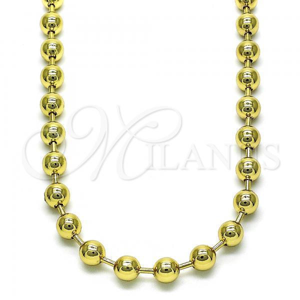 Oro Laminado Fancy Necklace, Gold Filled Style Ball Design, Polished, Golden Finish, 04.341.0109.18