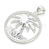Sterling Silver Fancy Pendant, Palm Tree Design, Polished,, 05.398.0062