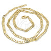 Oro Laminado Basic Necklace, Gold Filled Style Mariner Design, Polished, Golden Finish, 04.213.0134.18
