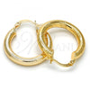 Oro Laminado Small Hoop, Gold Filled Style Hollow Design, Diamond Cutting Finish, Golden Finish, 5.138.009.25