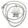 Rhodium Plated Pendant Necklace, Little Girl and Heart Design, Polished, Rhodium Finish, 04.106.0032.1.20