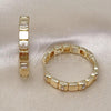 Oro Laminado Huggie Hoop, Gold Filled Style with White Cubic Zirconia, Polished, Golden Finish, 02.204.0023.35