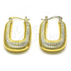 Oro Laminado Small Hoop, Gold Filled Style Hollow Design, Diamond Cutting Finish, Golden Finish, 02.163.0191.20