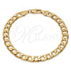 Oro Laminado Basic Bracelet, Gold Filled Style Curb Design, Polished, Golden Finish, 5.222.003.08