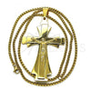 Stainless Steel Pendant Necklace, Crucifix Design, Polished, Golden Finish, 04.116.0055.1.30