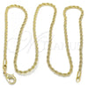 Oro Laminado Basic Necklace, Gold Filled Style Rope Design, Polished, Golden Finish, 5.222.036.20