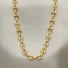 Oro Laminado Basic Necklace, Gold Filled Style Puff Mariner Design, Polished, Golden Finish, 04.63.1310.24