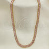 Oro Laminado Fancy Necklace, Gold Filled Style with Pink Cubic Zirconia, Polished, Golden Finish, 04.130.0001.4.12