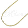 Oro Laminado Basic Necklace, Gold Filled Style Singapore Design, Polished, Golden Finish, 04.213.0225.24