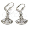 Rhodium Plated Long Earring, with White Cubic Zirconia and White Micro Pave, Polished, Rhodium Finish, 02.236.0012.4