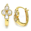 Oro Laminado Small Hoop, Gold Filled Style with White Cubic Zirconia, Polished, Golden Finish, 02.196.0019.1.15