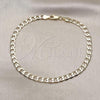 Oro Laminado Basic Anklet, Gold Filled Style Curb Design, Polished, Golden Finish, 5.222.004.10