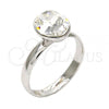 Rhodium Plated Multi Stone Ring, with Crystal Swarovski Crystals, Polished, Rhodium Finish, 01.239.0004.1 (One size fits all)