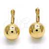 Oro Laminado Leverback Earring, Gold Filled Style Polished, Golden Finish, 02.122.0105