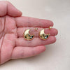 Oro Laminado Stud Earring, Gold Filled Style Polished, Golden Finish, 02.163.0246