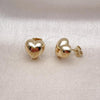 Oro Laminado Stud Earring, Gold Filled Style Chunky Design, Polished, Golden Finish, 02.342.0335