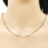 Oro Laminado Fancy Necklace, Gold Filled Style Curb Design, Polished, Golden Finish, 04.341.0101.16